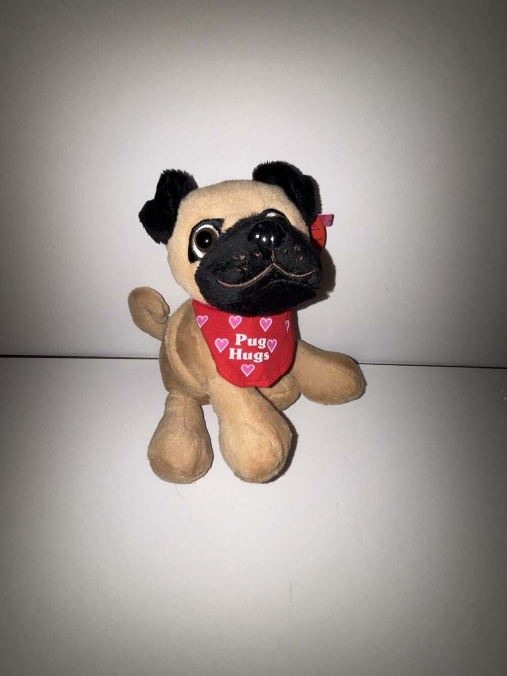 First & Main Pugsy the Pug Plush with Pug Hugs Red Bandana